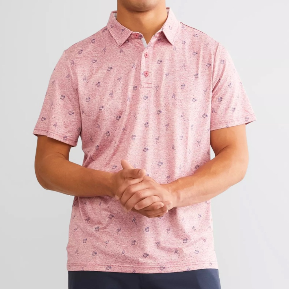 Flag & Anthem Beaufort flamingo cocktails madeflex golf polo shirt XXL